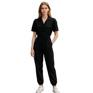 Mod X Utility Jogger Jumpsuit Stretch Medium Black Streetwear Modern